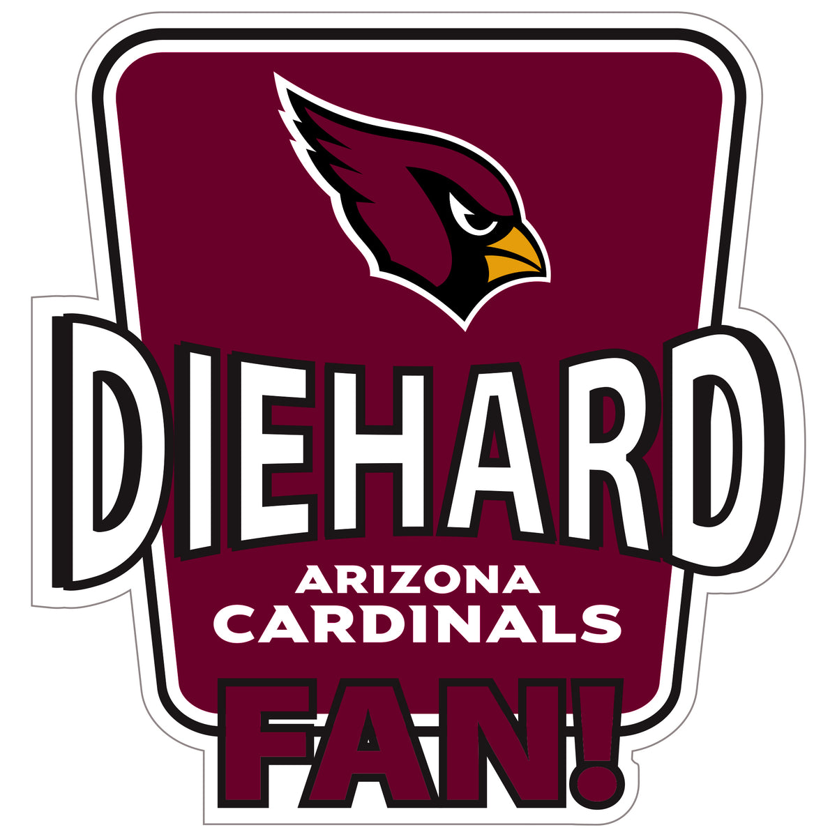 Arizona Cardinals Die-Hard Fan Auto Decal