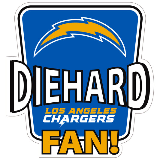 Calcomanía para auto de fanático incondicional de Los Angeles Chargers