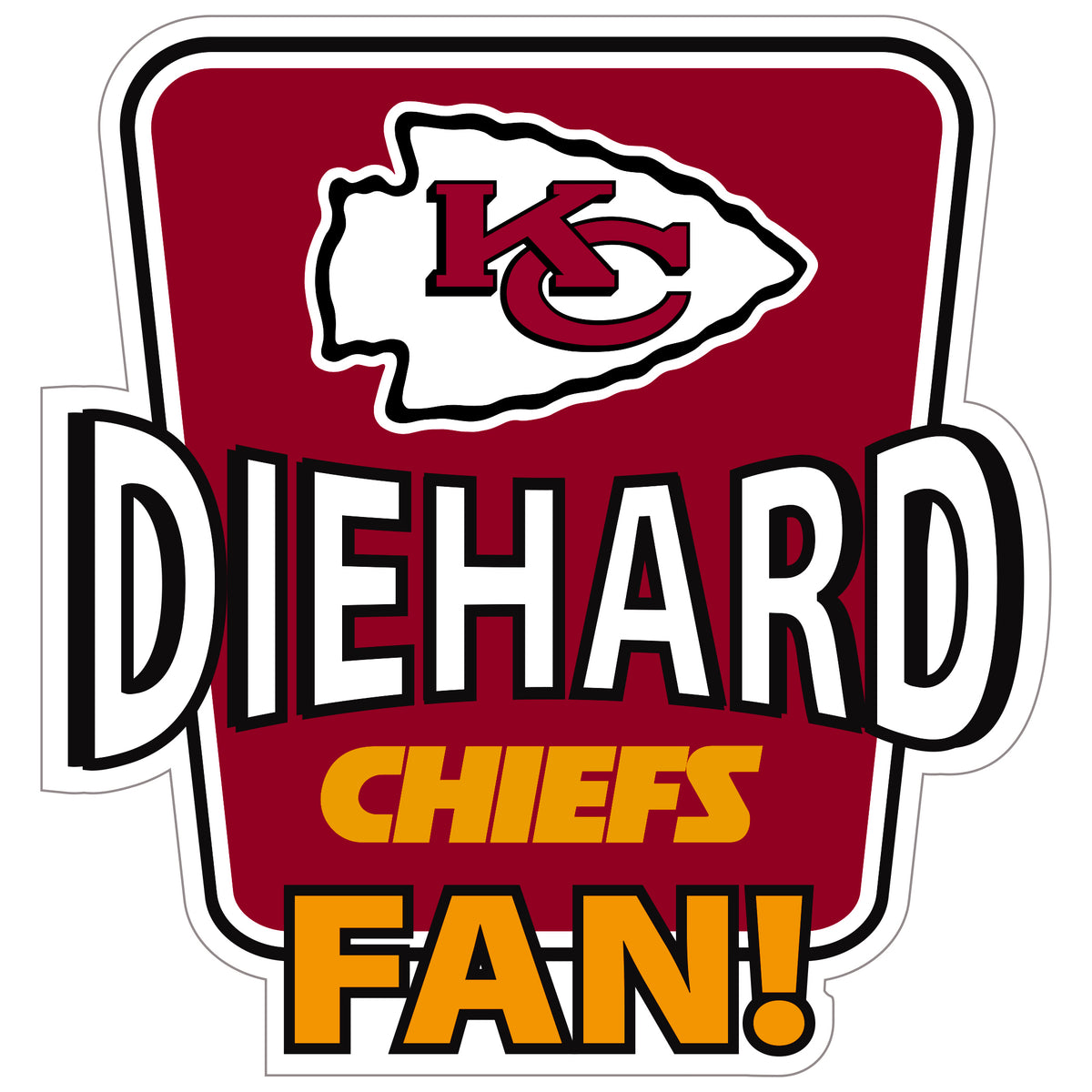 Calcomanía para auto de fanático incondicional de los Kansas City Chiefs