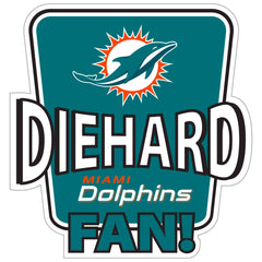 Miami Dolphins Die-Hard Fan Auto Decal - Miami Dolphins