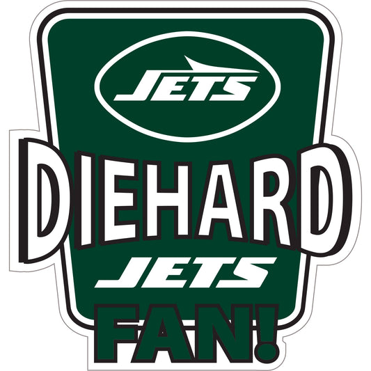 New York Jets Die-Hard Fan Auto Decal - New York Jets