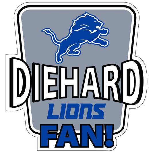 Detroit Lions Die-Hard Fan Auto Decal