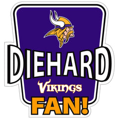 Minnesota Vikings Die-Hard Fan Auto Decal - Minnesota Vikings