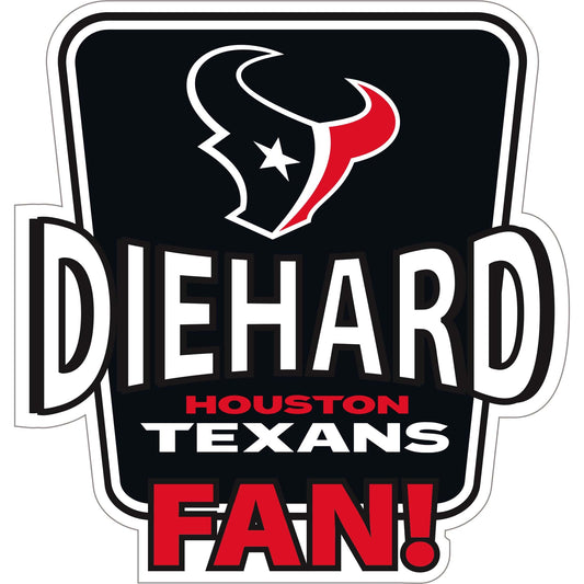 Calcomanía para auto de fanático incondicional de los Houston Texans