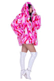 J-Valentine FE293 - Thigh-High Hooded Fur Coat