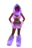 J-Valentine FF430 - Faux fur Light-Up Infinity Hood