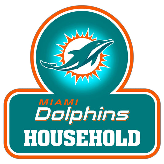 Miami Dolphins Household Auto Decal - Miami Dolphins