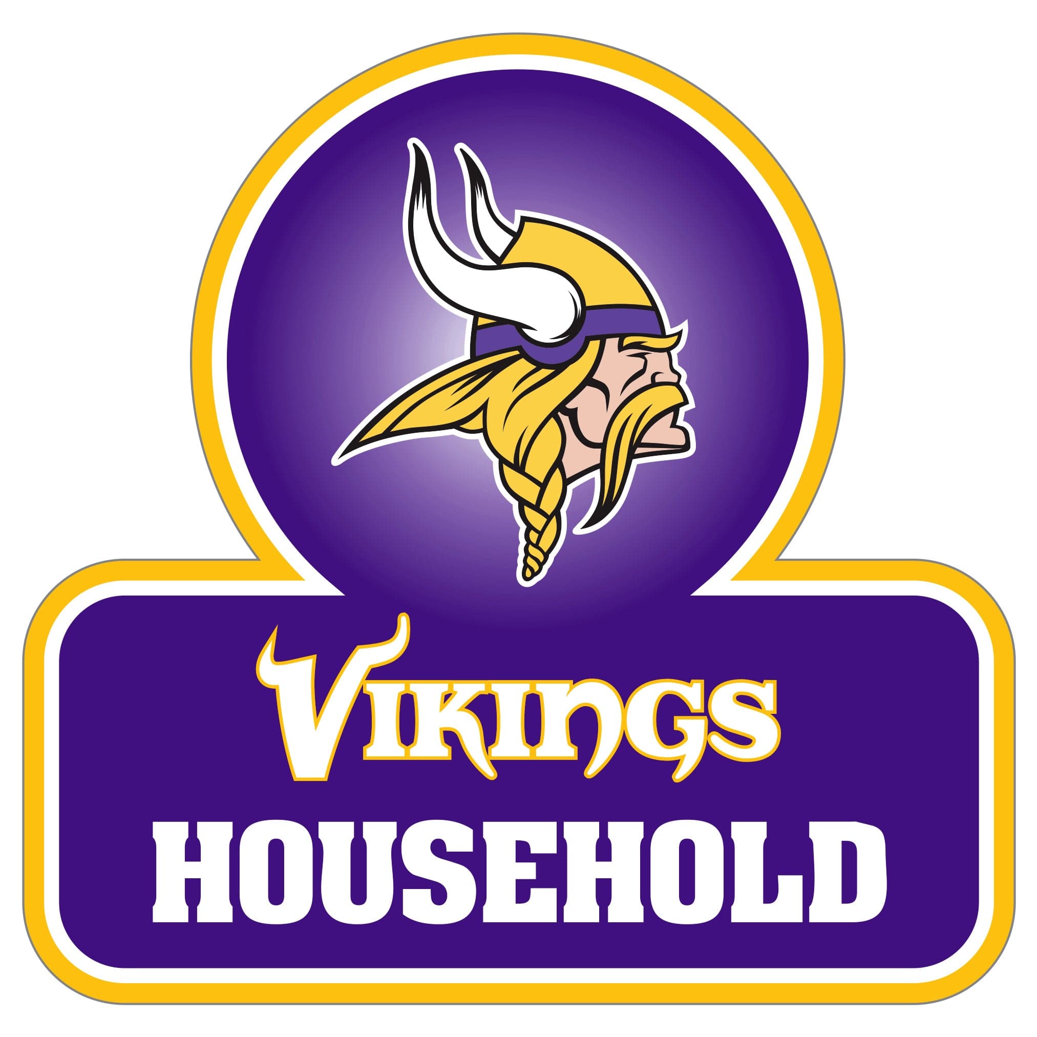 Minnesota Vikings Household Auto Decal - Minnesota Vikings