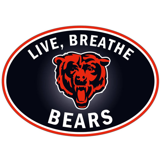 Calcomanía para auto con el logo de los Chicago Bears Live-Breath