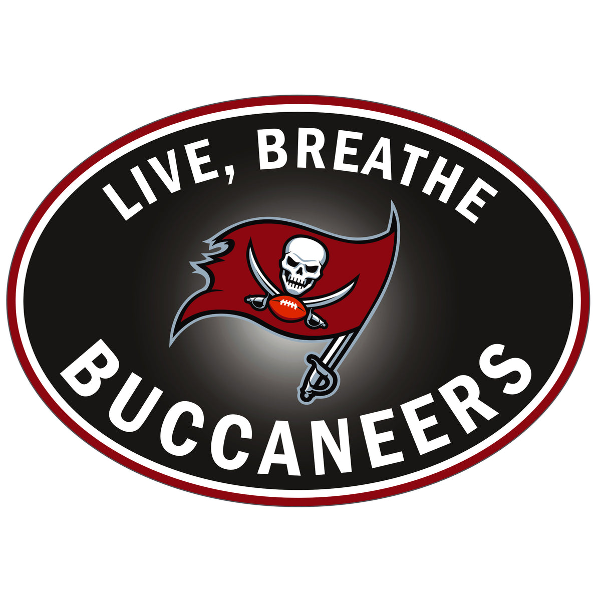 Calcomanía para auto con el logo de los Tampa Bay Buccaneers Live-Breath