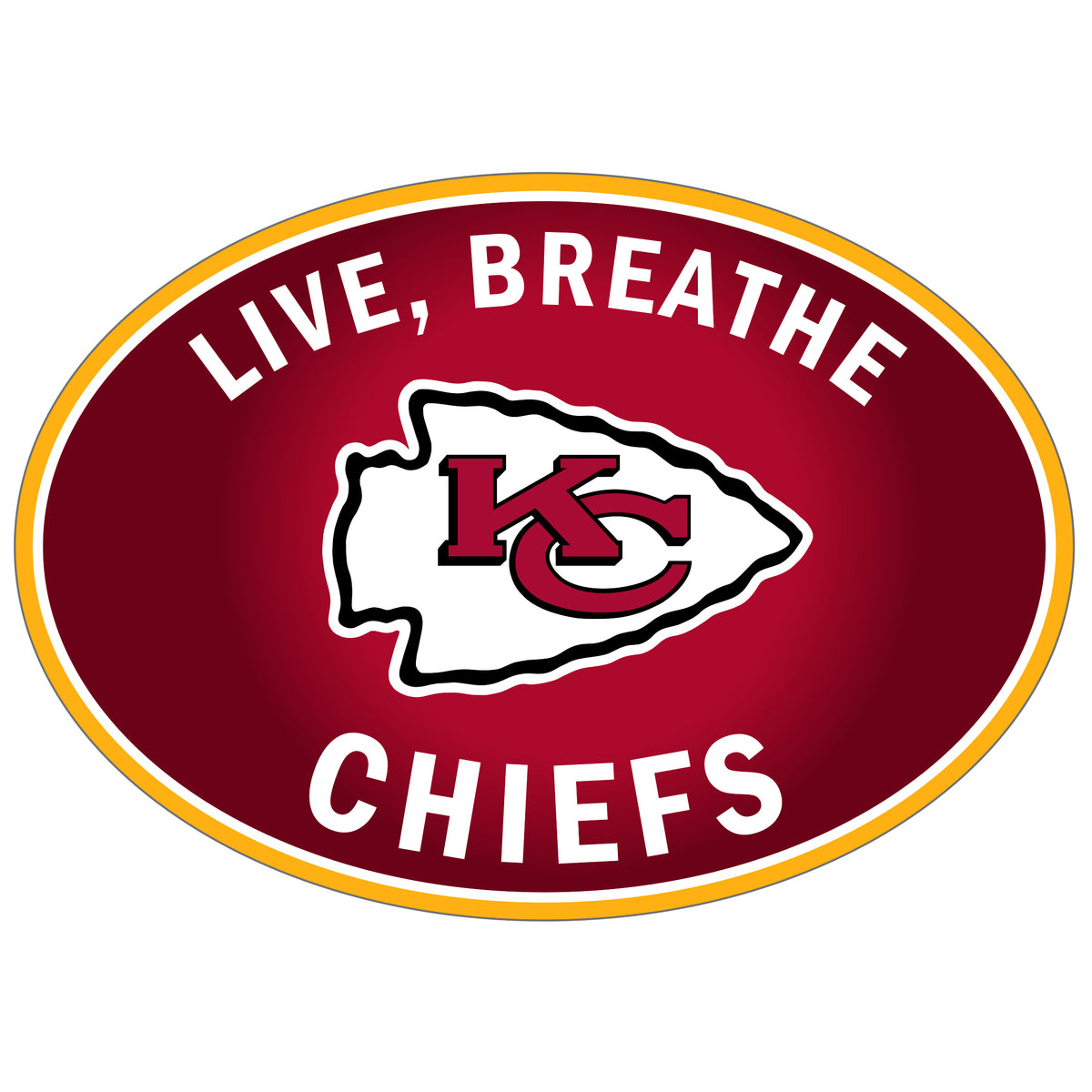 Calcomanía para auto con el logo de los Kansas City Chiefs Live-Breath