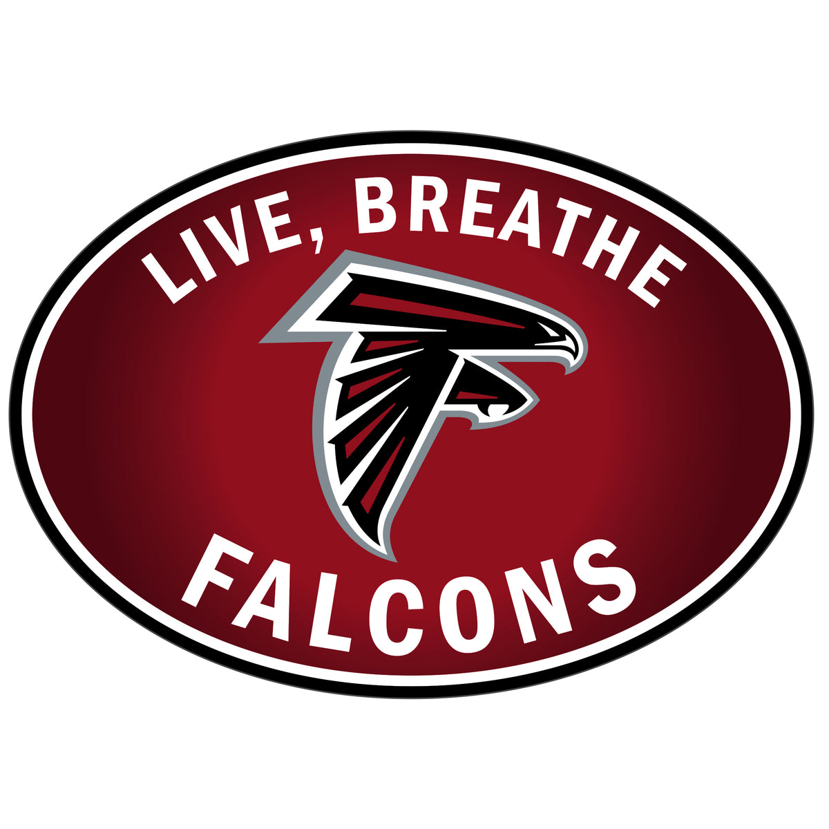 Calcomanía para auto con el logo de los Atlanta Falcons Live-Breath