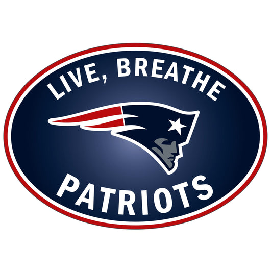 Calcomanía para auto con el logo Live-Breath de los New England Patriots