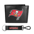 Tampa Bay Buccaneers Leather Bi-fold Wallet & Strap Key Chain