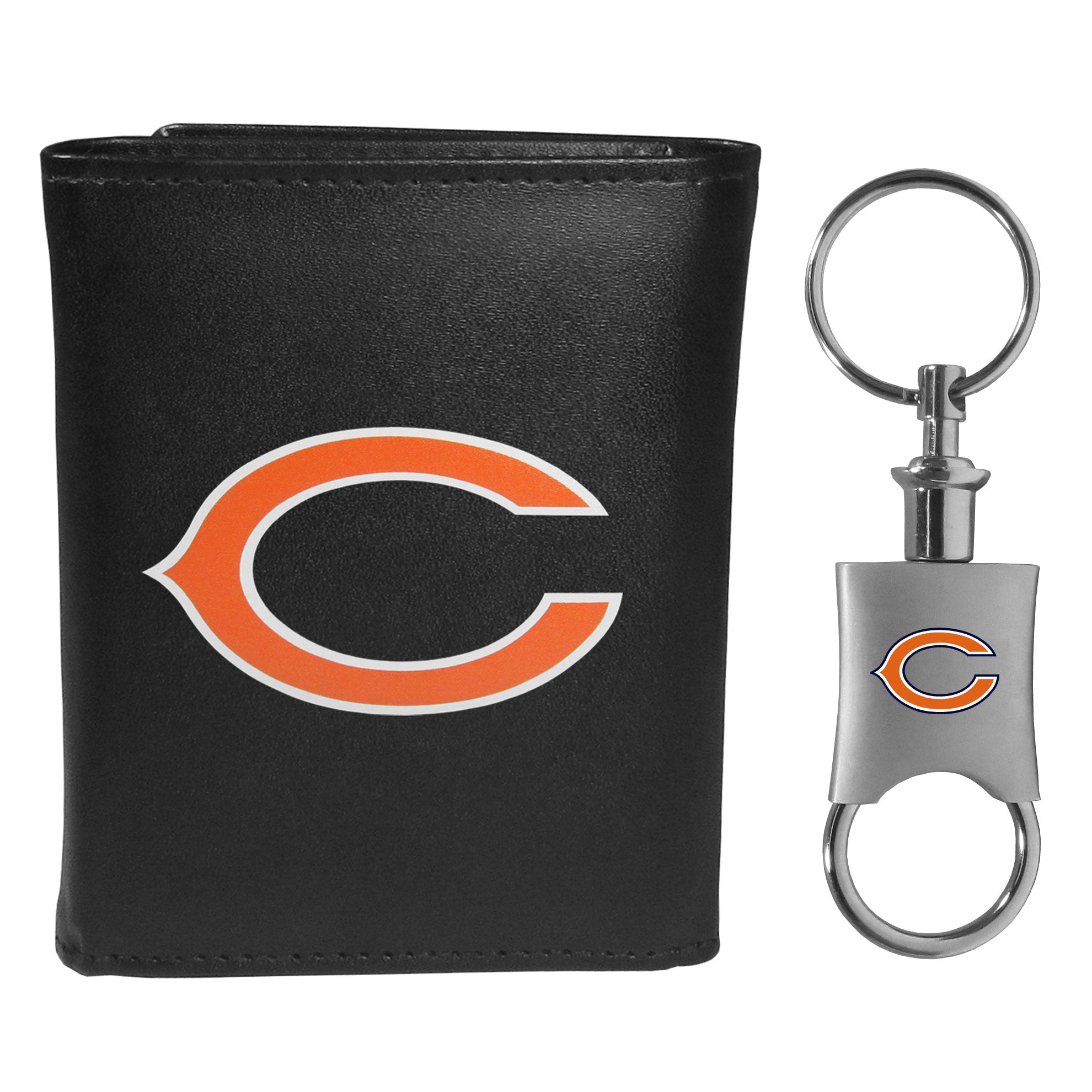 Chicago Bears Leather Tri-fold Wallet & Valet Key Chain