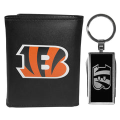 Cincinnati Bengals Leather Tri-fold Wallet & Multitool Key Chain