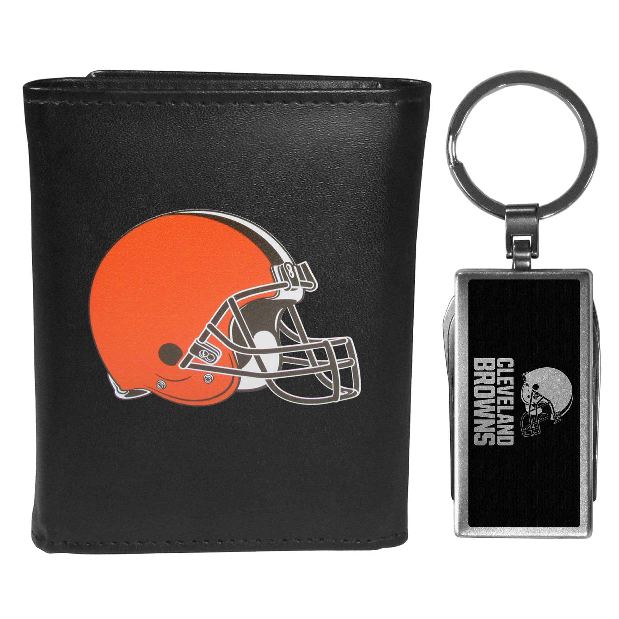 Cleveland Browns Leather Tri-fold Wallet & Multitool Key Chain