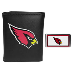 Arizona Cardinals Leather Tri-fold Wallet & Color Money Clip