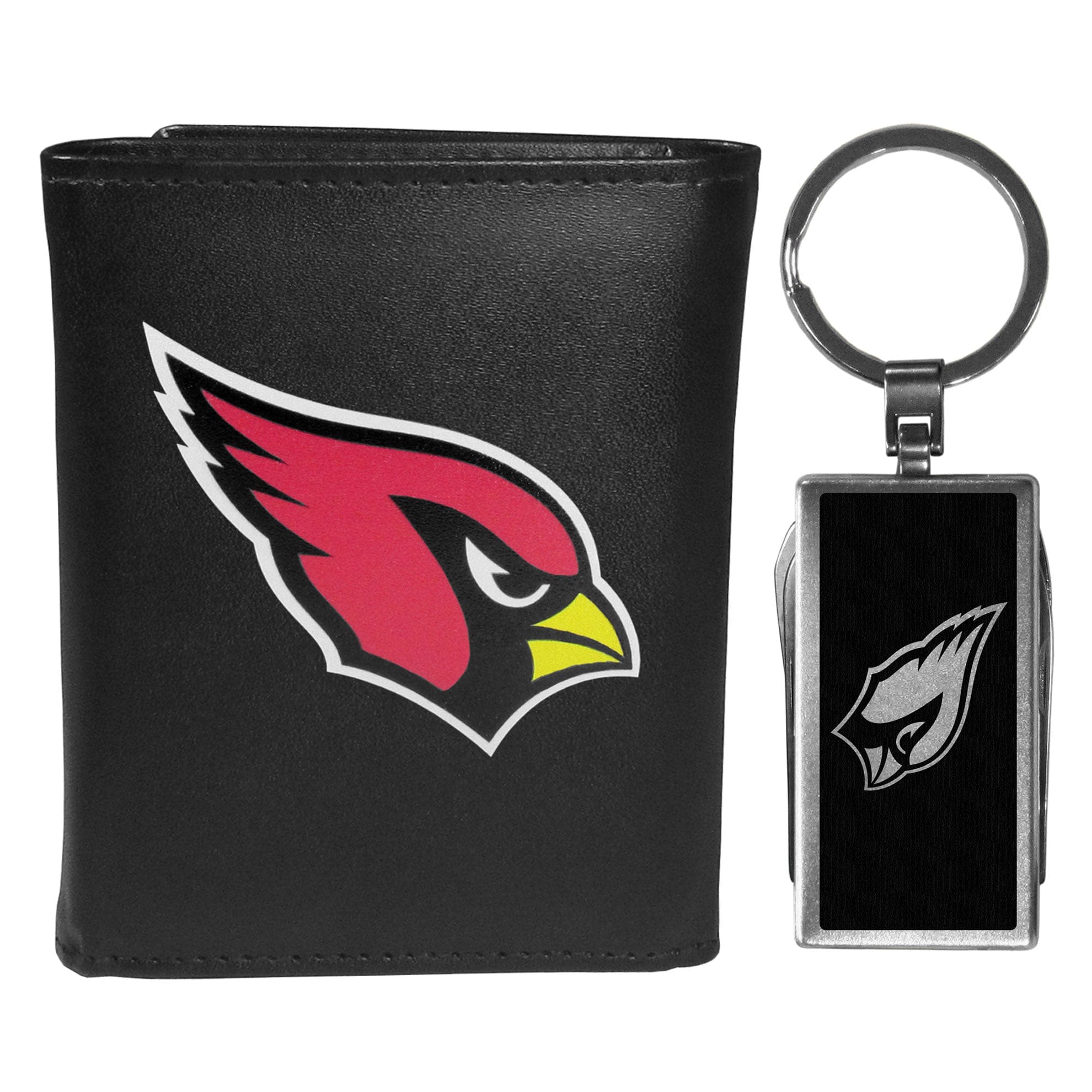 Arizona Cardinals Leather Tri-fold Wallet & Multitool Key Chain - Arizona Cardinals