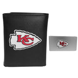 Kansas City Chiefs Leather Tri-fold Wallet & Money Clip