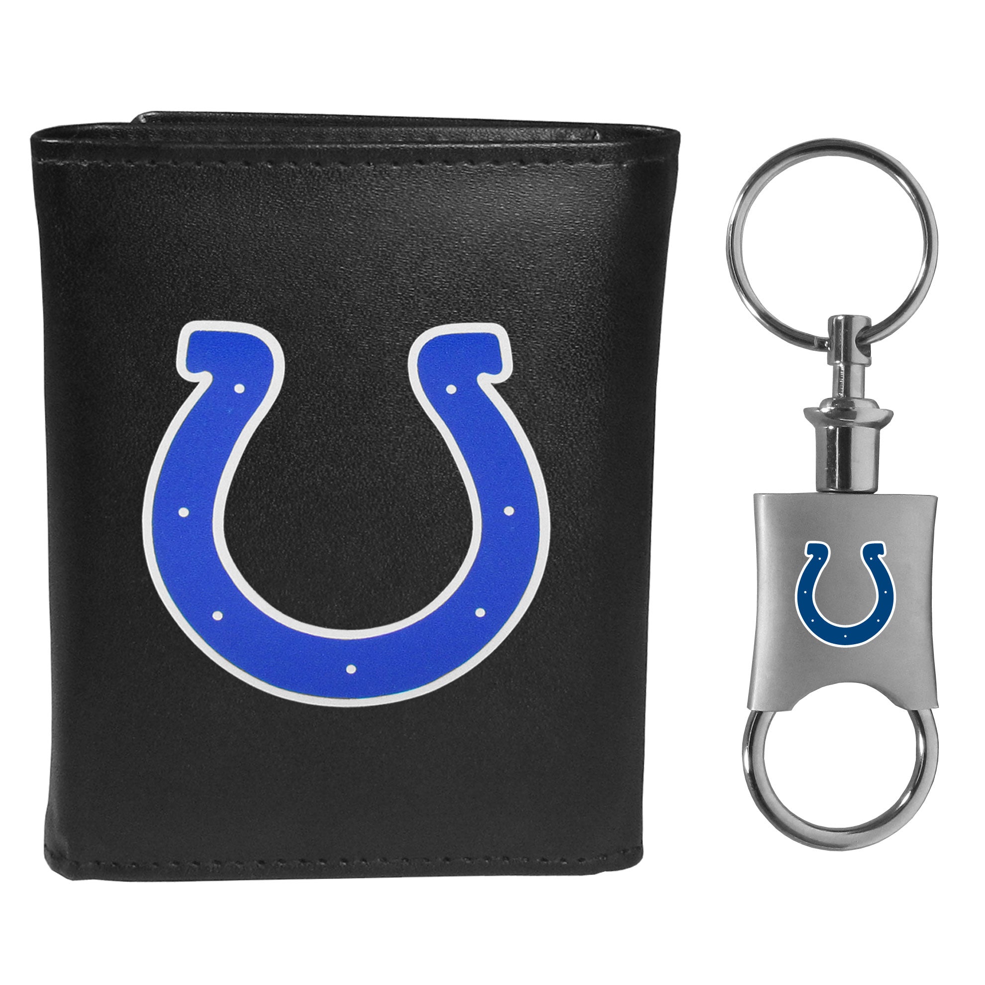 Indianapolis Colts Leather Tri-fold Wallet & Valet Key Chain