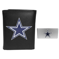 Dallas Cowboys Leather Tri-fold Wallet & Money Clip