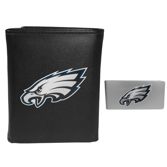 Philadelphia Eagles Leather Tri-fold Wallet & Money Clip