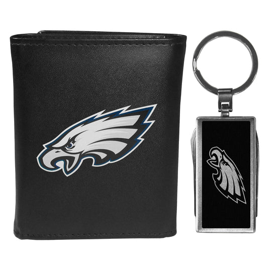 Philadelphia Eagles Leather Tri-fold Wallet & Multitool Key Chain - Philadelphia Eagles