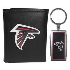 Atlanta Falcons Leather Tri-fold Wallet & Multitool Key Chain Black