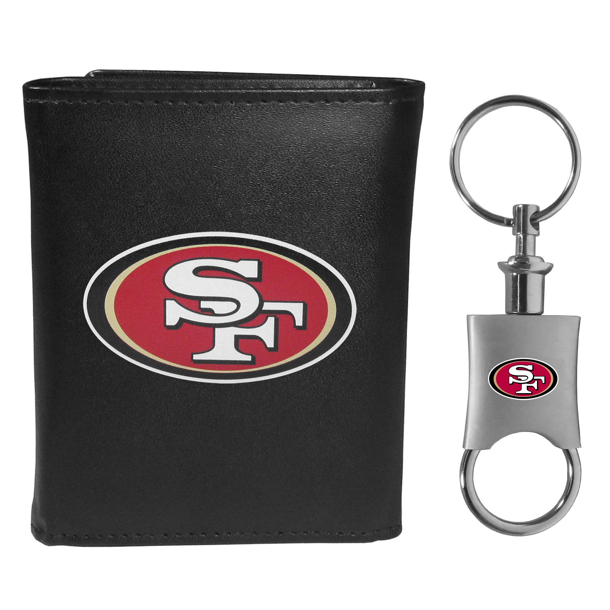 San Francisco 49ers Leather Tri-fold Wallet & Valet Key Chain