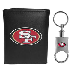 San Francisco 49ers Leather Tri-fold Wallet & Valet Key Chain