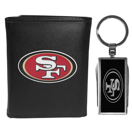 San Francisco 49ers Leather Tri-fold Wallet & Multitool Key Chain