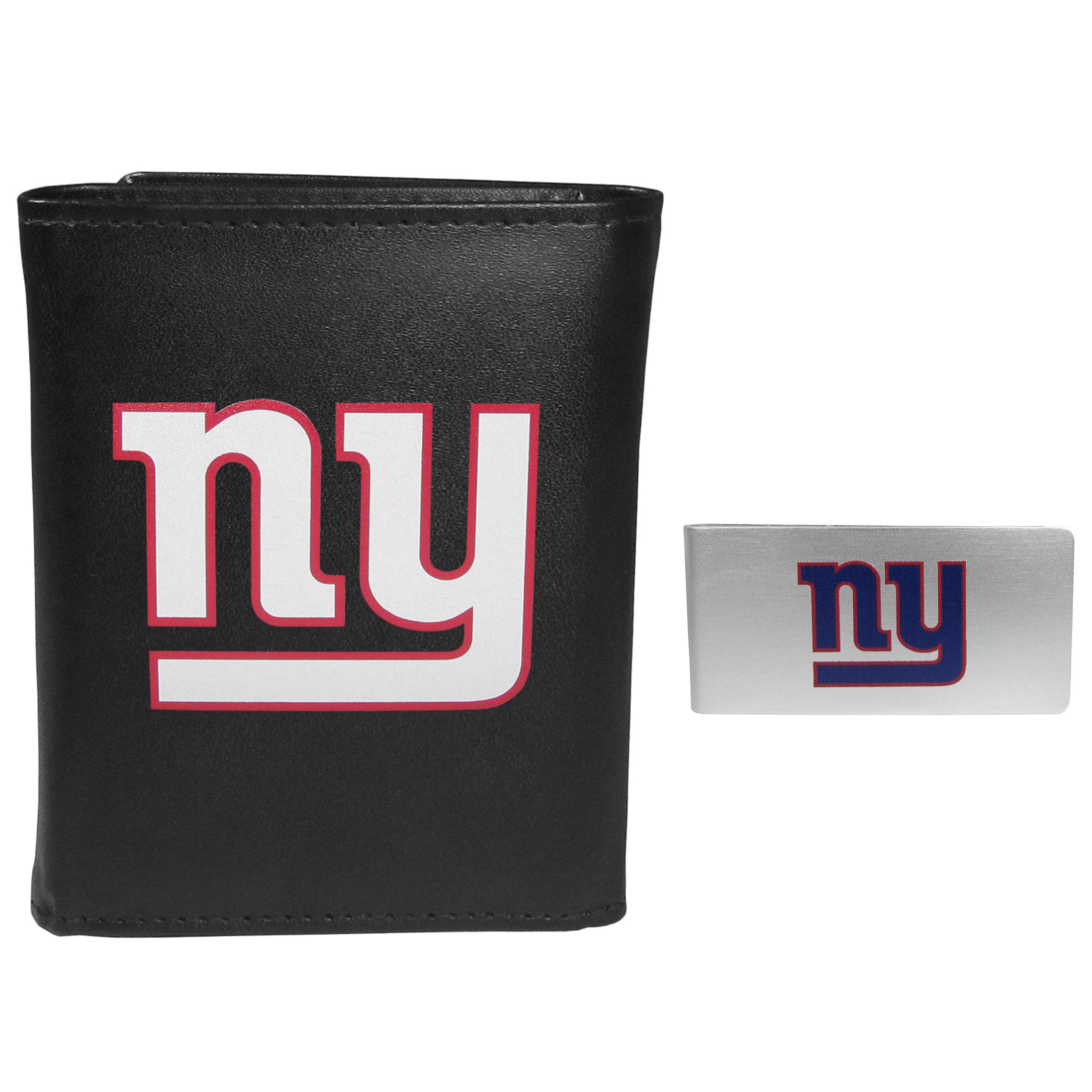 New York Giants Leather Tri-fold Wallet & Money Clip