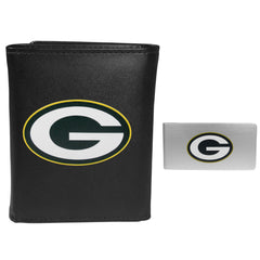 Green Bay Packers Leather Tri-fold Wallet & Money Clip