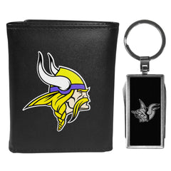 Minnesota Vikings Leather Tri-fold Wallet & Multitool Key Chain