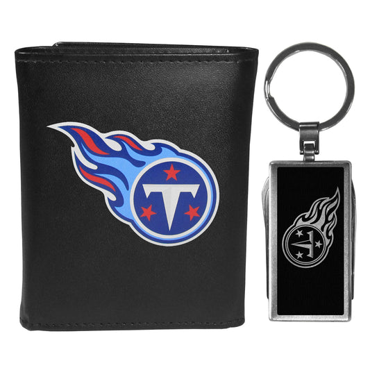 Tennessee Titans Leather Tri-fold Wallet & Multitool Key Chain