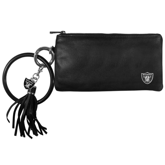 Cartera de cuero con pulsera para mujer de los Raiders de Las Vegas