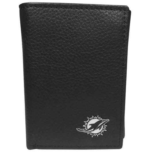 Miami Dolphins Leather Logo Tri-fold Wallet