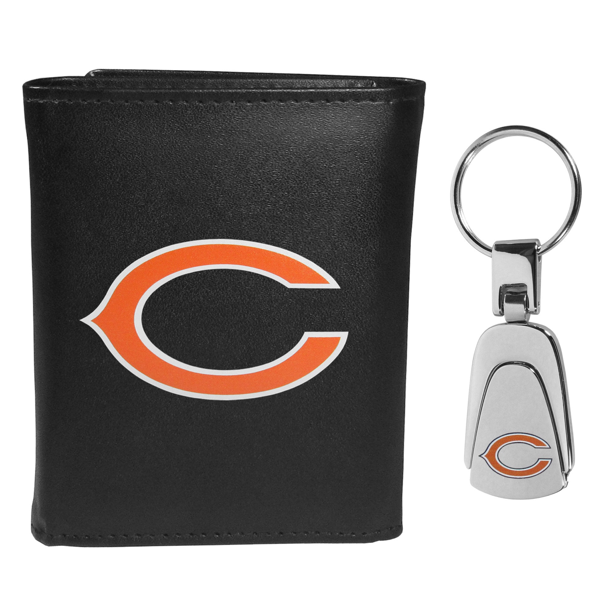 Chicago Bears Tri-fold Wallet & Steel Key Chain