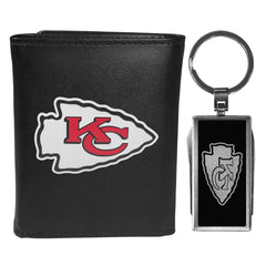 Kansas City Chiefs Tri-fold Wallet & Multitool Key Chain Black