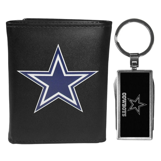 Dallas Cowboys Tri-fold Wallet & Multitool Key Chain Black