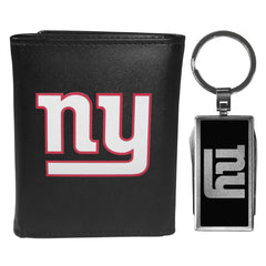 New York Giants Tri-fold Wallet & Multitool Key Chain, Black - New York Giants