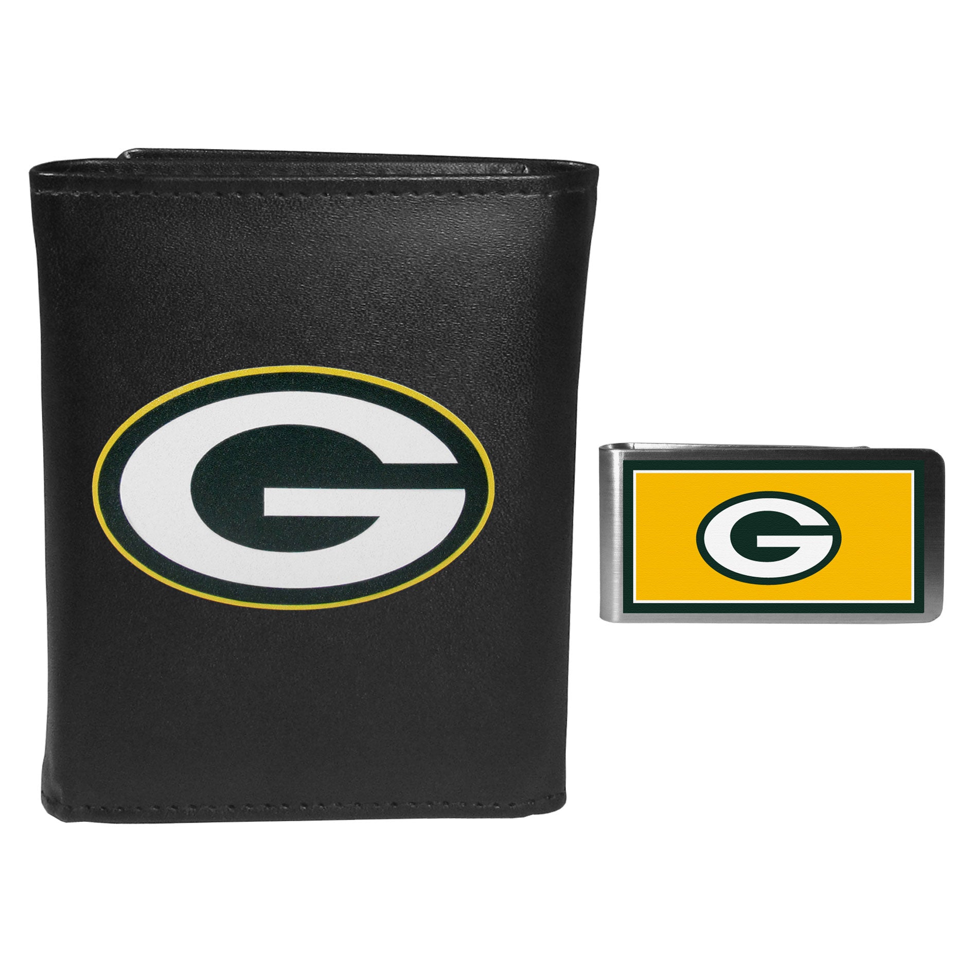 Green Bay Packers Tri-fold Wallet & Color Money Clip