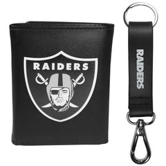 Las Vegas Raiders Tri-fold Wallet & Strap Key Chain