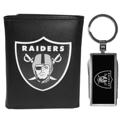 Las Vegas Raiders Tri-fold Wallet & Multitool Key Chain Black