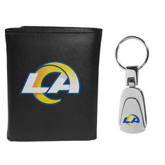 Los Angeles Rams Tri-fold Wallet & Steel Key Chain