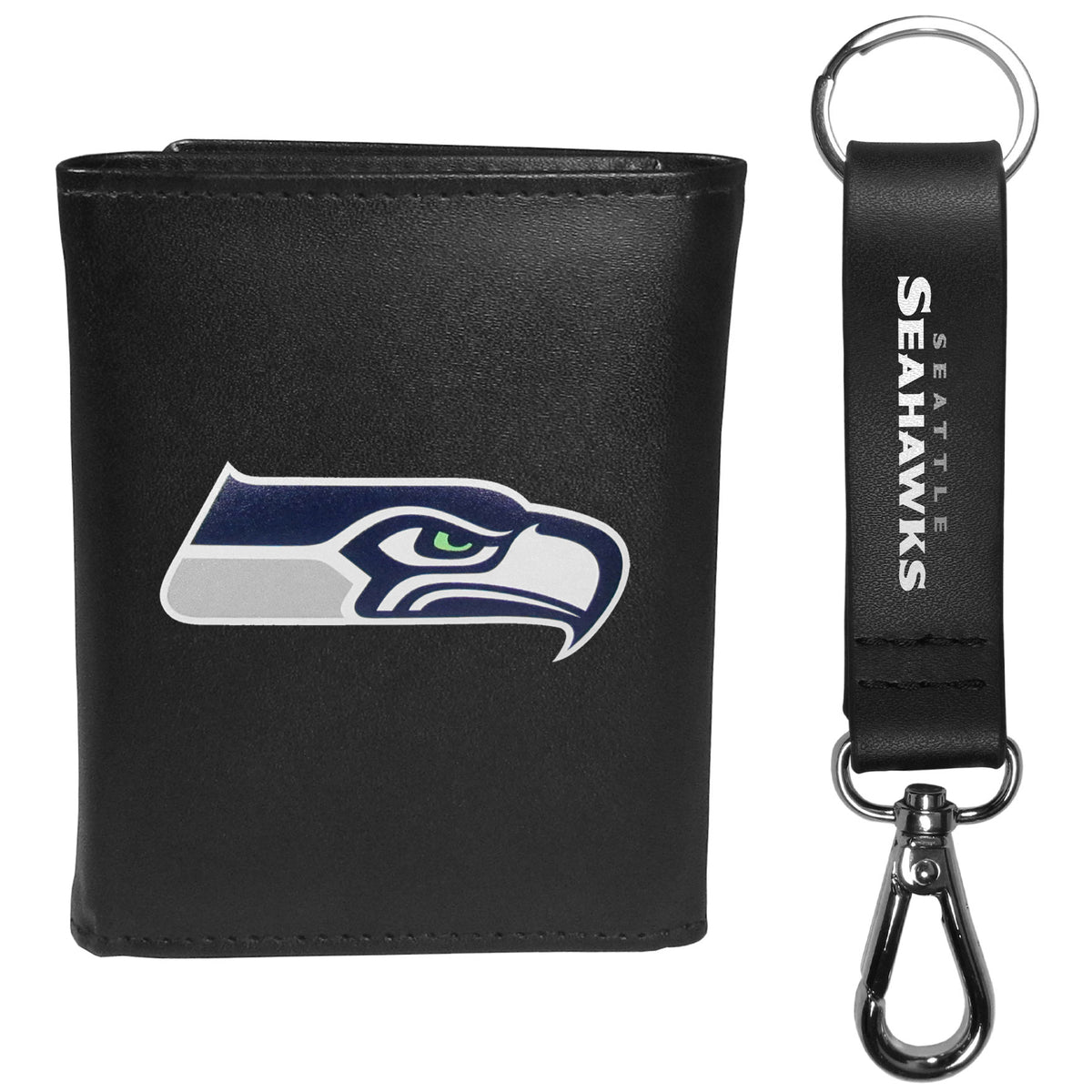 Seattle Seahawks Tri-fold Wallet & Strap Key Chain