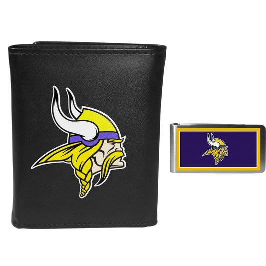 Minnesota Vikings Tri-fold Wallet & Color Money Clip