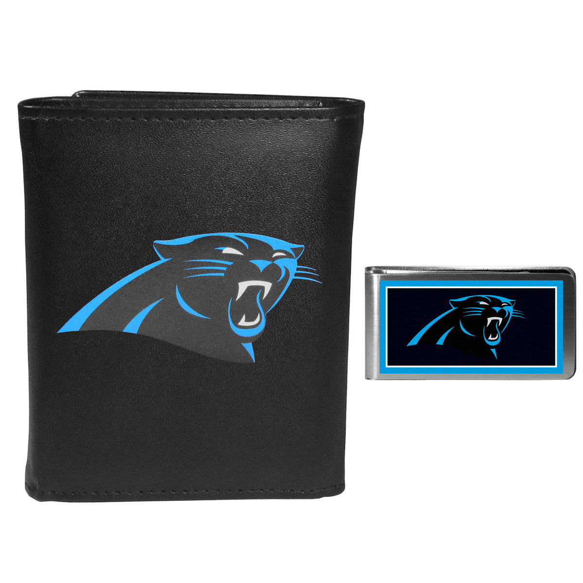 Carolina Panthers Tri-fold Wallet & Color Money Clip