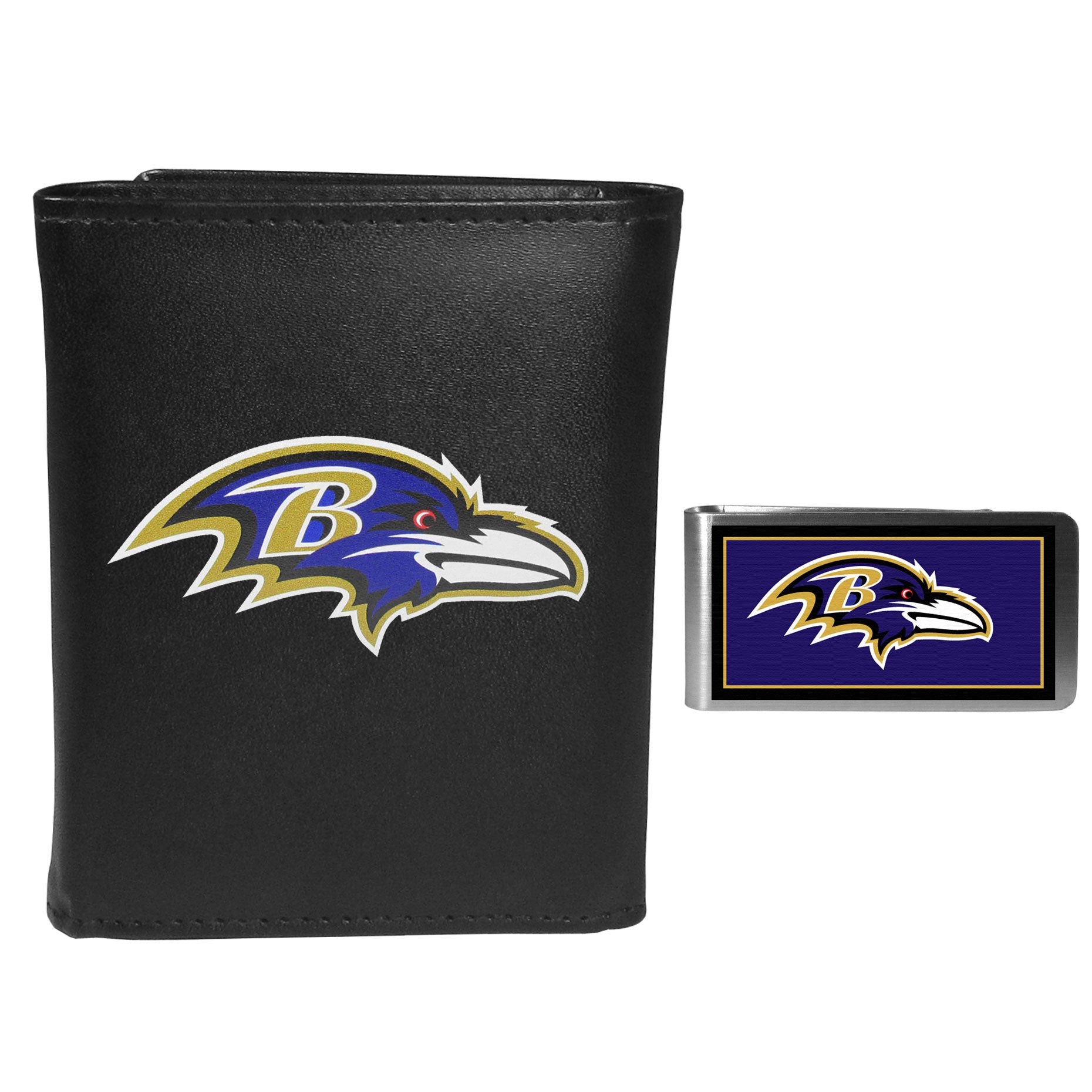 Baltimore Ravens Tri-fold Wallet & Color Money Clip